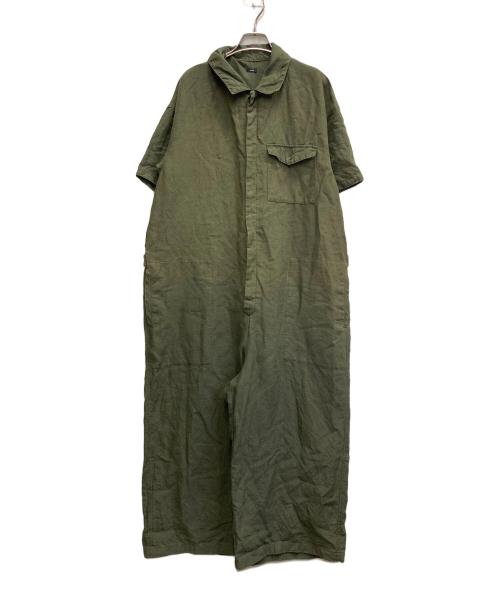 TISSU（ティシュ）TISSU (ティシュ) フレンチリネン半袖比翼オールインワン グリーン サイズ:Freeの古着・服飾アイテム