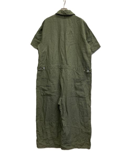 TISSU（ティシュ）TISSU (ティシュ) フレンチリネン半袖比翼オールインワン グリーン サイズ:Freeの古着・服飾アイテム