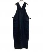 atelier naruseアトリエナルセ）の古着「cotton linen slab overalls-pants」｜ネイビー