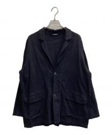 plantation（プランテーション）の古着「ビッグシルエット ヘリンボーン アンコン ジャケット」｜ネイビー