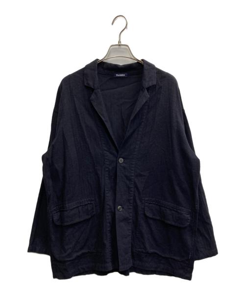 plantation（プランテーション）Plantation (プランテーション) ビッグシルエット ヘリンボーン アンコン ジャケット ネイビー サイズ:Mの古着・服飾アイテム