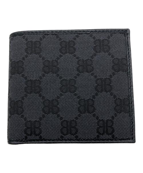 BALENCIAGA（バレンシアガ）BALENCIAGA (バレンシアガ) GUCCI (グッチ) 2つキャンバス折り財布　ザ ハッカープロジェクト ブラックの古着・服飾アイテム