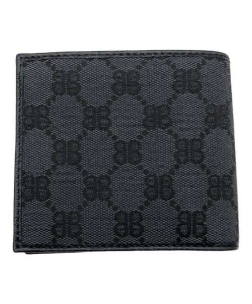 BALENCIAGA（バレンシアガ）BALENCIAGA (バレンシアガ) GUCCI (グッチ) 2つキャンバス折り財布　ザ ハッカープロジェクト ブラックの古着・服飾アイテム