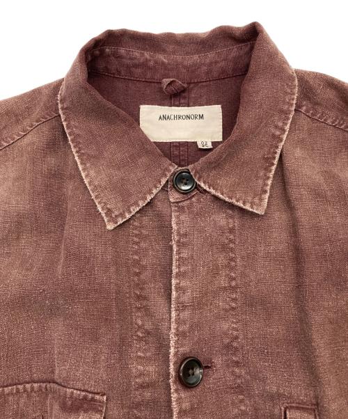 anachronorm（アナクロノーム）anachronorm (アナクロノーム) FADED SULFUR DYED LINEN UTILITY JACKET ブラウン サイズ:02の古着・服飾アイテム