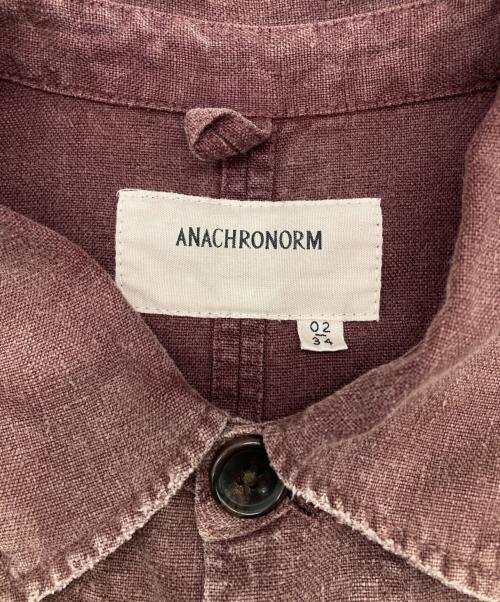 anachronorm（アナクロノーム）anachronorm (アナクロノーム) FADED SULFUR DYED LINEN UTILITY JACKET ブラウン サイズ:02の古着・服飾アイテム
