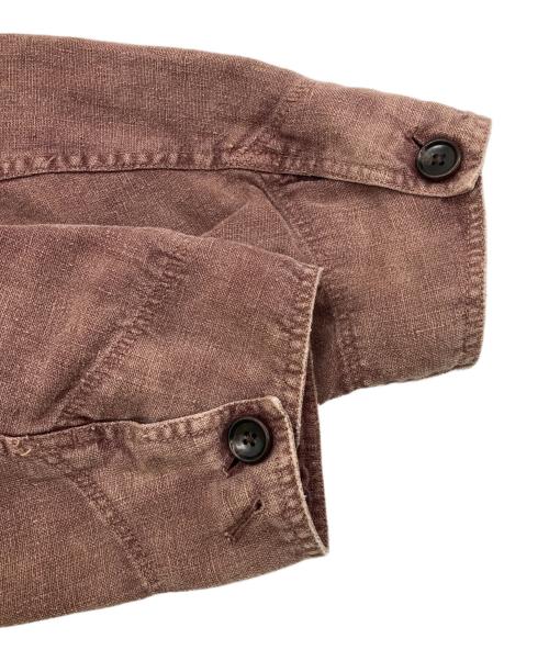 anachronorm（アナクロノーム）anachronorm (アナクロノーム) FADED SULFUR DYED LINEN UTILITY JACKET ブラウン サイズ:02の古着・服飾アイテム
