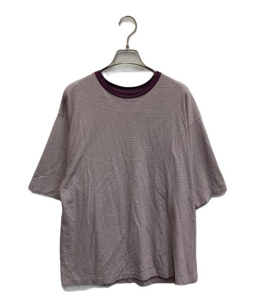 KAPTAIN SUNSHINE（キャプテンサンシャイン）KAPTAIN SUNSHINE (キャプテンサンシャイン) 26SS Hard Twisted Stripe Jersey Half-sleeve Tee パープル サイズ:SIZE3の古着・服飾アイテム