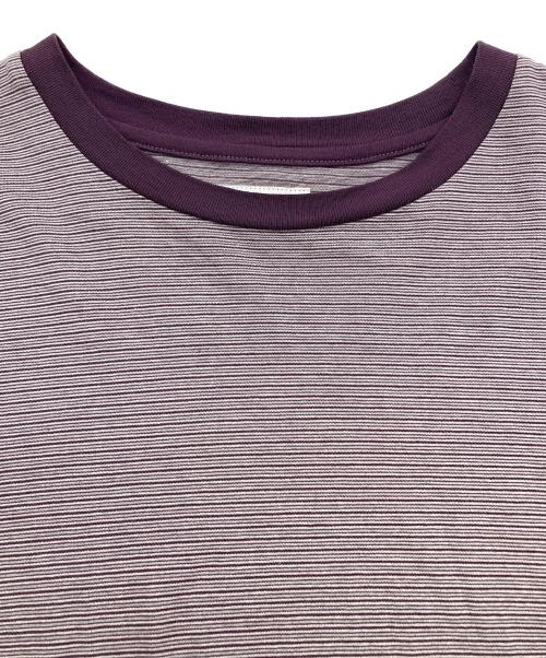 KAPTAIN SUNSHINE（キャプテンサンシャイン）KAPTAIN SUNSHINE (キャプテンサンシャイン) 26SS Hard Twisted Stripe Jersey Half-sleeve Tee パープル サイズ:SIZE3の古着・服飾アイテム