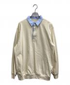 FOLLフォル）の古着「26SS dry cotton rugby shirt」｜ベージュ×ブルー