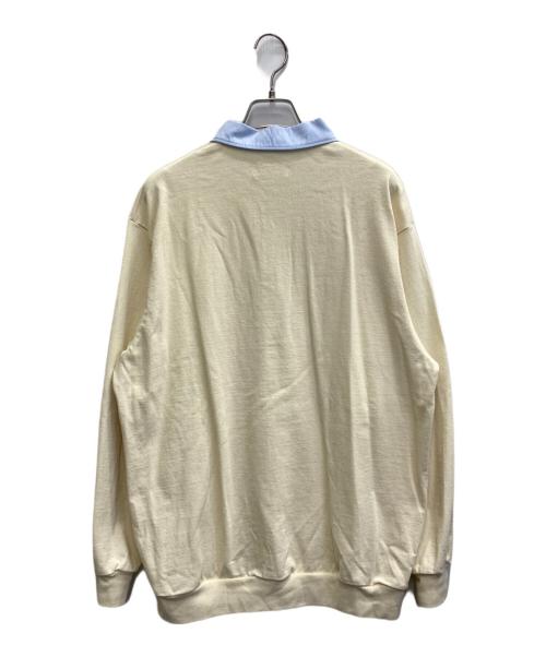 FOLL（フォル）FOLL (フォル) 26SS dry cotton rugby shirt ベージュ×ブルー サイズ:2の古着・服飾アイテム