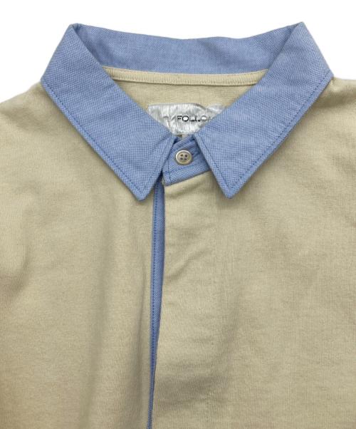 FOLL（フォル）FOLL (フォル) 26SS dry cotton rugby shirt ベージュ×ブルー サイズ:2の古着・服飾アイテム