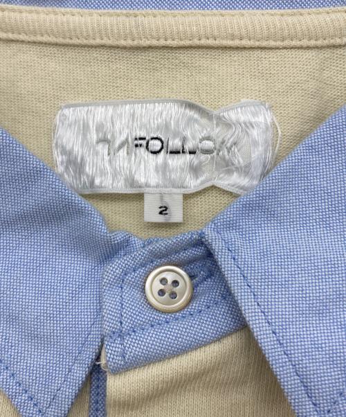 FOLL（フォル）FOLL (フォル) 26SS dry cotton rugby shirt ベージュ×ブルー サイズ:2の古着・服飾アイテム
