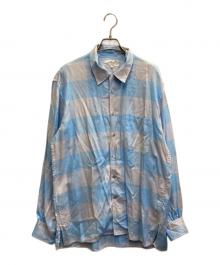 FOLL（フォル）の古着「26SS summer modal check open collar shirt」｜ブルー