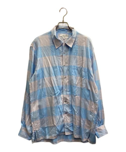 FOLL（フォル）FOLL (フォル) 26SS summer modal check open collar shirt ブルー サイズ:2の古着・服飾アイテム