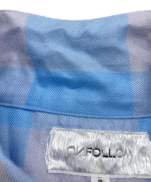 FOLL（フォル）FOLL (フォル) 26SS summer modal check open collar shirt ブルー サイズ:2の古着・服飾アイテム