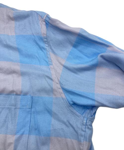 FOLL（フォル）FOLL (フォル) 26SS summer modal check open collar shirt ブルー サイズ:2の古着・服飾アイテム