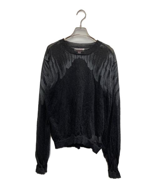 masu（エムエーエスユー）MASU (エムエーエスユー) CLEAR ANGEL WING SWEATER ブラック サイズ:48の古着・服飾アイテム
