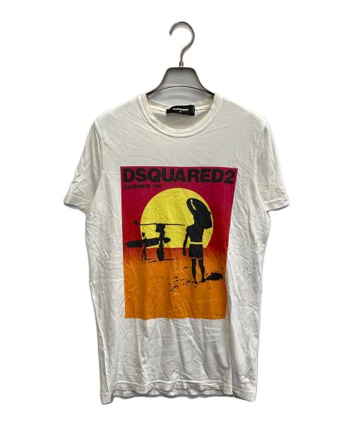 DSQUARED2（ディースクエアード）DSQUARED2 (ディースクエアード) プリントTシャツ ホワイト サイズ:Mの古着・服飾アイテム