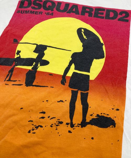 DSQUARED2（ディースクエアード）DSQUARED2 (ディースクエアード) プリントTシャツ ホワイト サイズ:Mの古着・服飾アイテム