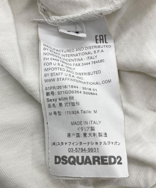 DSQUARED2（ディースクエアード）DSQUARED2 (ディースクエアード) プリントTシャツ ホワイト サイズ:Mの古着・服飾アイテム