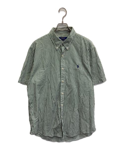 POLO RALPH LAUREN（ポロ・ラルフローレン）POLO RALPH LAUREN (ポロ・ラルフローレン) 半袖ストライプシャツ グリーン サイズ:Lの古着・服飾アイテム