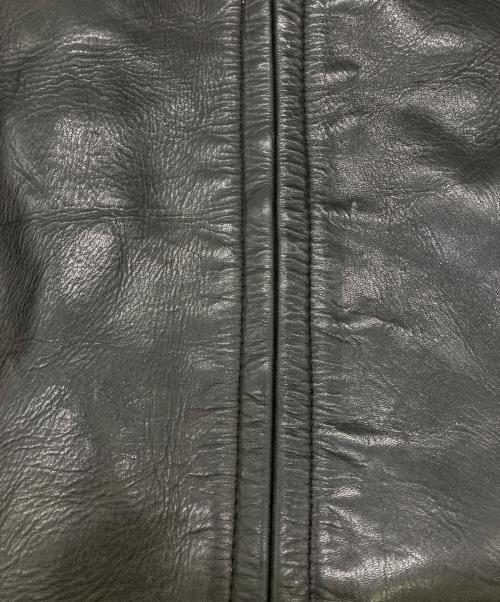 KADOYA K'S LEATHER（カドヤ K'S レザー）KADOYA K'S LEATHER (カドヤ K'S レザー) スカルワッペンシングルレザージャケット ブラック サイズ:XLの古着・服飾アイテム