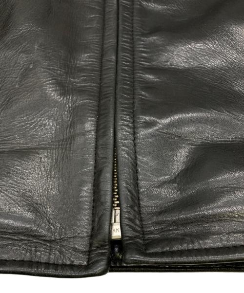 KADOYA K'S LEATHER（カドヤ K'S レザー）KADOYA K'S LEATHER (カドヤ K'S レザー) スカルワッペンシングルレザージャケット ブラック サイズ:XLの古着・服飾アイテム
