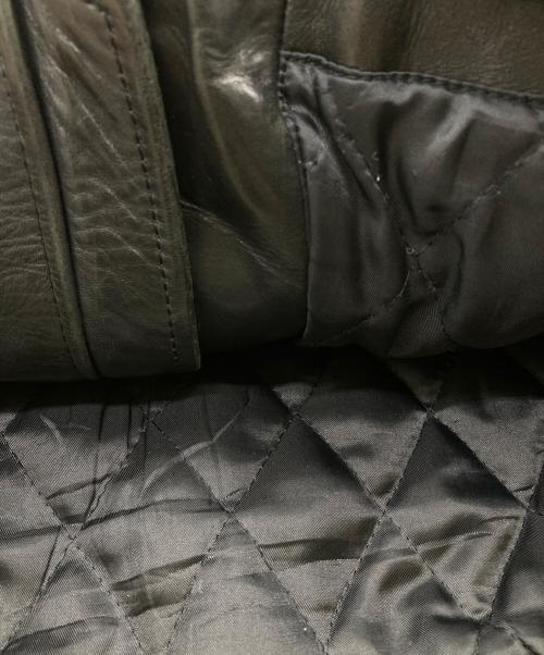 KADOYA K'S LEATHER（カドヤ K'S レザー）KADOYA K'S LEATHER (カドヤ K'S レザー) スカルワッペンシングルレザージャケット ブラック サイズ:XLの古着・服飾アイテム
