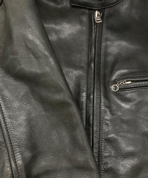 KADOYA K'S LEATHER（カドヤ K'S レザー）KADOYA K'S LEATHER (カドヤ K'S レザー) スカルワッペンシングルレザージャケット ブラック サイズ:XLの古着・服飾アイテム
