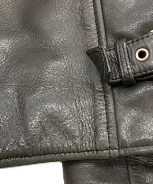 KADOYA K'S LEATHER（カドヤ K'S レザー）KADOYA K'S LEATHER (カドヤ K'S レザー) スカルワッペンシングルレザージャケット ブラック サイズ:XLの古着・服飾アイテム
