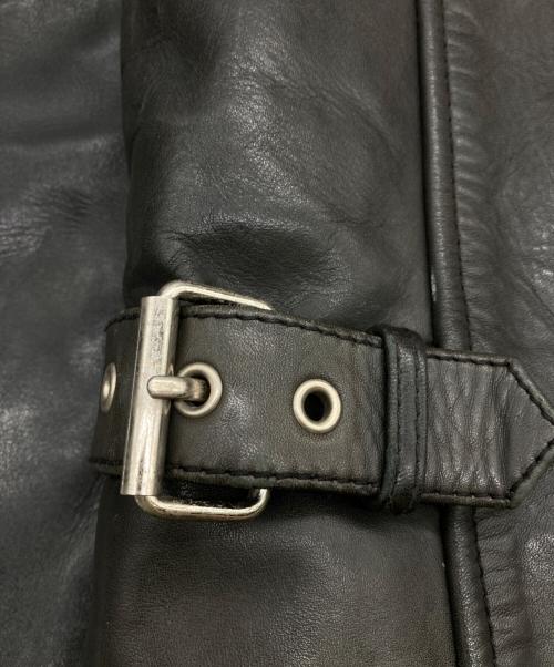 KADOYA K'S LEATHER（カドヤ K'S レザー）KADOYA K'S LEATHER (カドヤ K'S レザー) スカルワッペンシングルレザージャケット ブラック サイズ:XLの古着・服飾アイテム