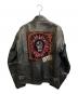 KADOYA K'S LEATHER (カドヤ K'S レザー) スカルワッペンシングルレザージャケット ブラック サイズ:XL：19000円