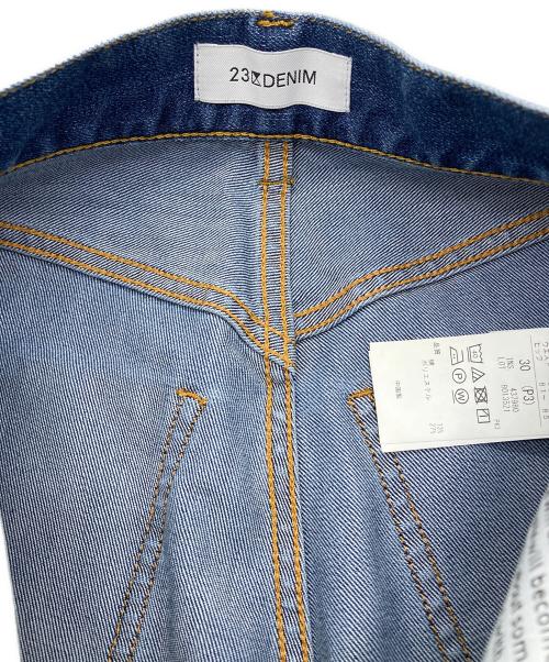 23区（ニジュウサンク）23区 (ニジュウサンク) サマー ストレート ワイド パンツ ネイビー サイズ:SIZE30の古着・服飾アイテム