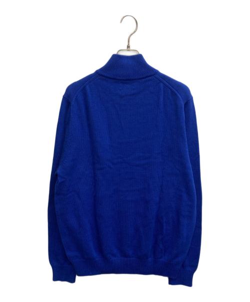 346 BROOKS BROTHERS（346 ブルックスブラザーズ）346 BROOKS BROTHERS (346 ブルックスブラザーズ) 刺繍ロゴハーフジップニット ブルー サイズ:Mの古着・服飾アイテム