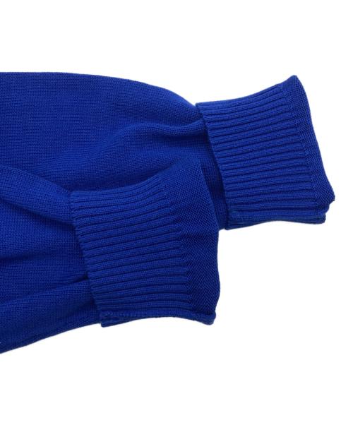 346 BROOKS BROTHERS（346 ブルックスブラザーズ）346 BROOKS BROTHERS (346 ブルックスブラザーズ) 刺繍ロゴハーフジップニット ブルー サイズ:Mの古着・服飾アイテム