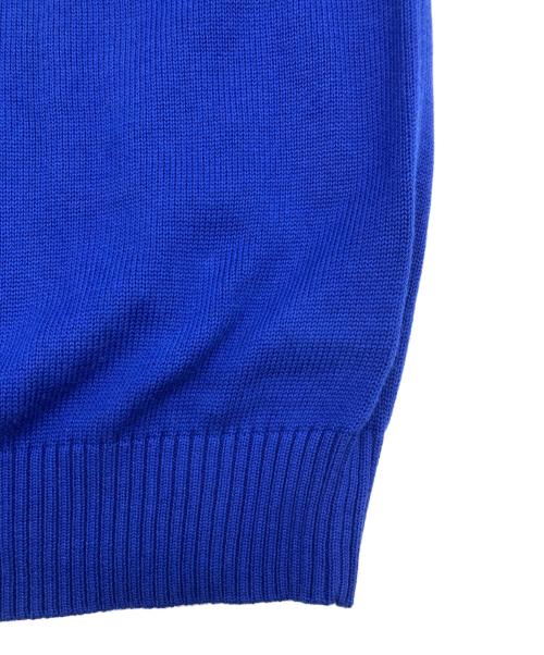 346 BROOKS BROTHERS（346 ブルックスブラザーズ）346 BROOKS BROTHERS (346 ブルックスブラザーズ) 刺繍ロゴハーフジップニット ブルー サイズ:Mの古着・服飾アイテム