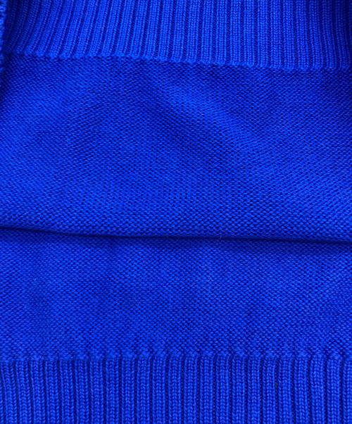 346 BROOKS BROTHERS（346 ブルックスブラザーズ）346 BROOKS BROTHERS (346 ブルックスブラザーズ) 刺繍ロゴハーフジップニット ブルー サイズ:Mの古着・服飾アイテム