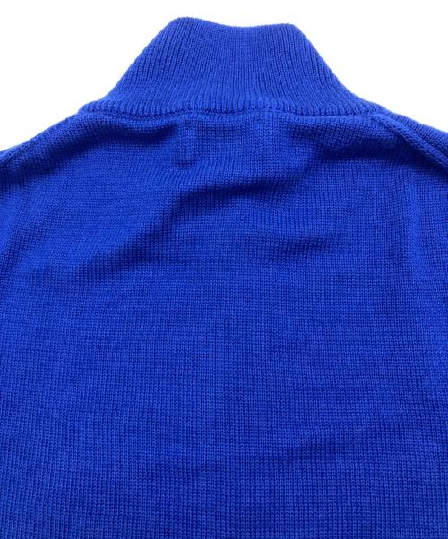 346 BROOKS BROTHERS（346 ブルックスブラザーズ）346 BROOKS BROTHERS (346 ブルックスブラザーズ) 刺繍ロゴハーフジップニット ブルー サイズ:Mの古着・服飾アイテム