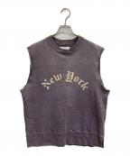 NEXUSVIIネクサスセブン）の古着「DAMAGED LETTERED CREW VEST」｜パープル