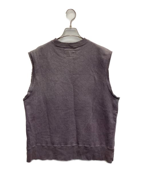 NEXUSVII（ネクサスセブン）NEXUSVII (ネクサスセブン) DAMAGED LETTERED CREW VEST パープル サイズ:48の古着・服飾アイテム
