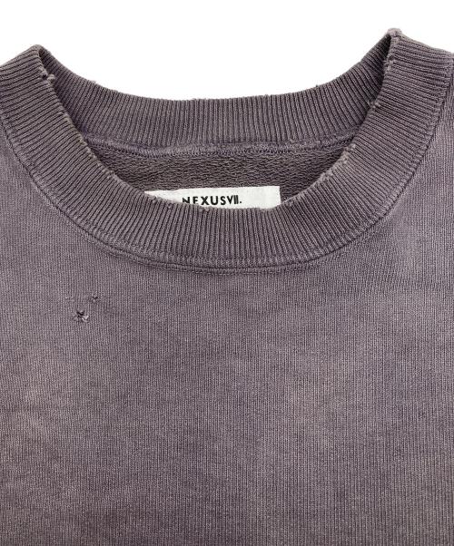 NEXUSVII（ネクサスセブン）NEXUSVII (ネクサスセブン) DAMAGED LETTERED CREW VEST パープル サイズ:48の古着・服飾アイテム