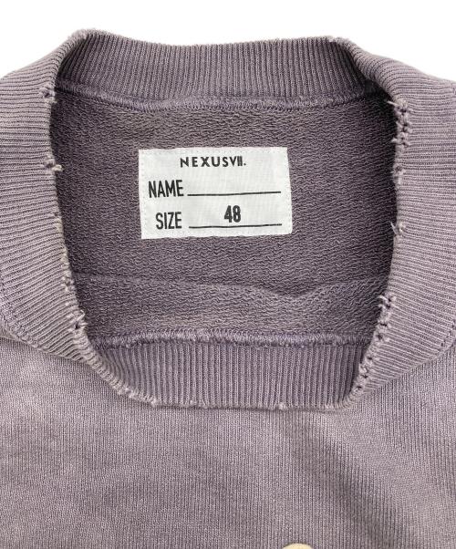 NEXUSVII（ネクサスセブン）NEXUSVII (ネクサスセブン) DAMAGED LETTERED CREW VEST パープル サイズ:48の古着・服飾アイテム