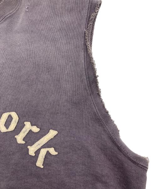 NEXUSVII（ネクサスセブン）NEXUSVII (ネクサスセブン) DAMAGED LETTERED CREW VEST パープル サイズ:48の古着・服飾アイテム