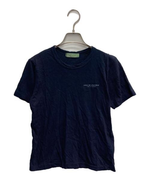 ROBE DE CHAMBRE COMME DES GARCONS（ローブドシャンブル コムデギャルソン）ROBE DE CHAMBRE COMME DES GARCONS (ローブドシャンブル コムデギャルソン) AD2002 インディゴ染めロゴTシャツ ネイビー サイズ:不明(記載なし)の古着・服飾アイテム