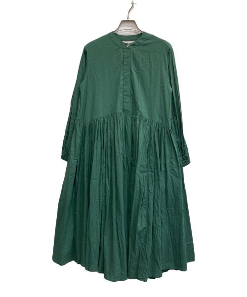 BEARDSLEY（ビアズリー）BEARDSLEY (ビアズリー) ギャザーワンピース グリーンの古着・服飾アイテム