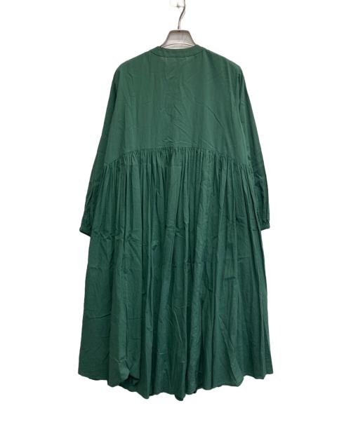 BEARDSLEY（ビアズリー）BEARDSLEY (ビアズリー) ギャザーワンピース グリーンの古着・服飾アイテム