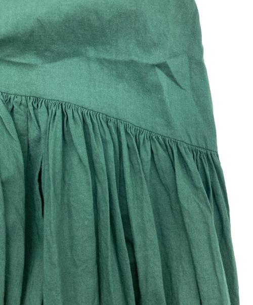 BEARDSLEY（ビアズリー）BEARDSLEY (ビアズリー) ギャザーワンピース グリーンの古着・服飾アイテム