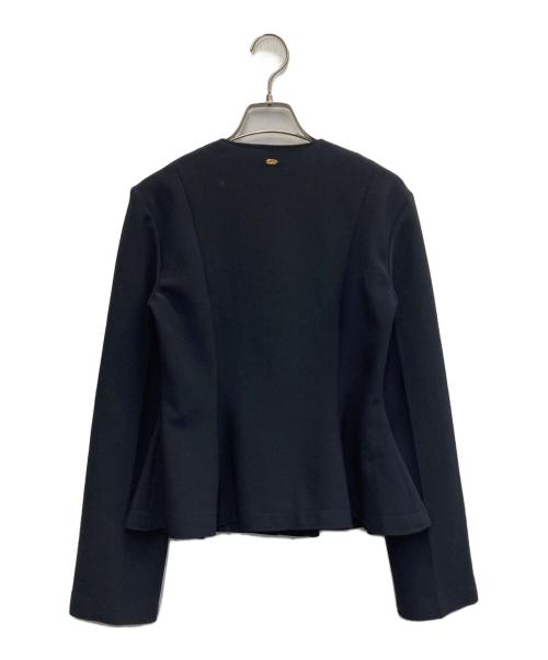 anuans（アニュアンス）anuans (アニュアンス) カットジョーゼットペプラムカーディガン ブラック サイズ:2の古着・服飾アイテム