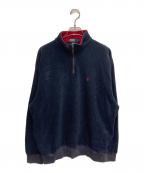 POLO RALPH LAURENポロ・ラルフローレン）の古着「ハーフジップフリーススウェット」｜ネイビー