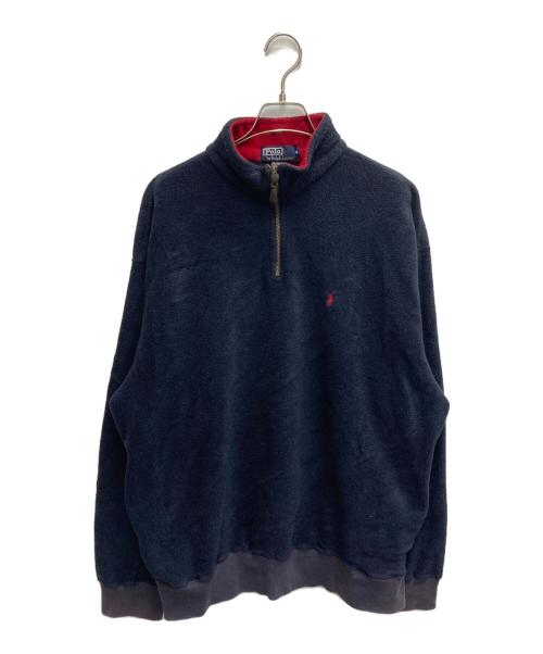 POLO RALPH LAUREN（ポロ・ラルフローレン）POLO RALPH LAUREN (ポロ・ラルフローレン) ハーフジップフリーススウェット ネイビー サイズ:XLの古着・服飾アイテム